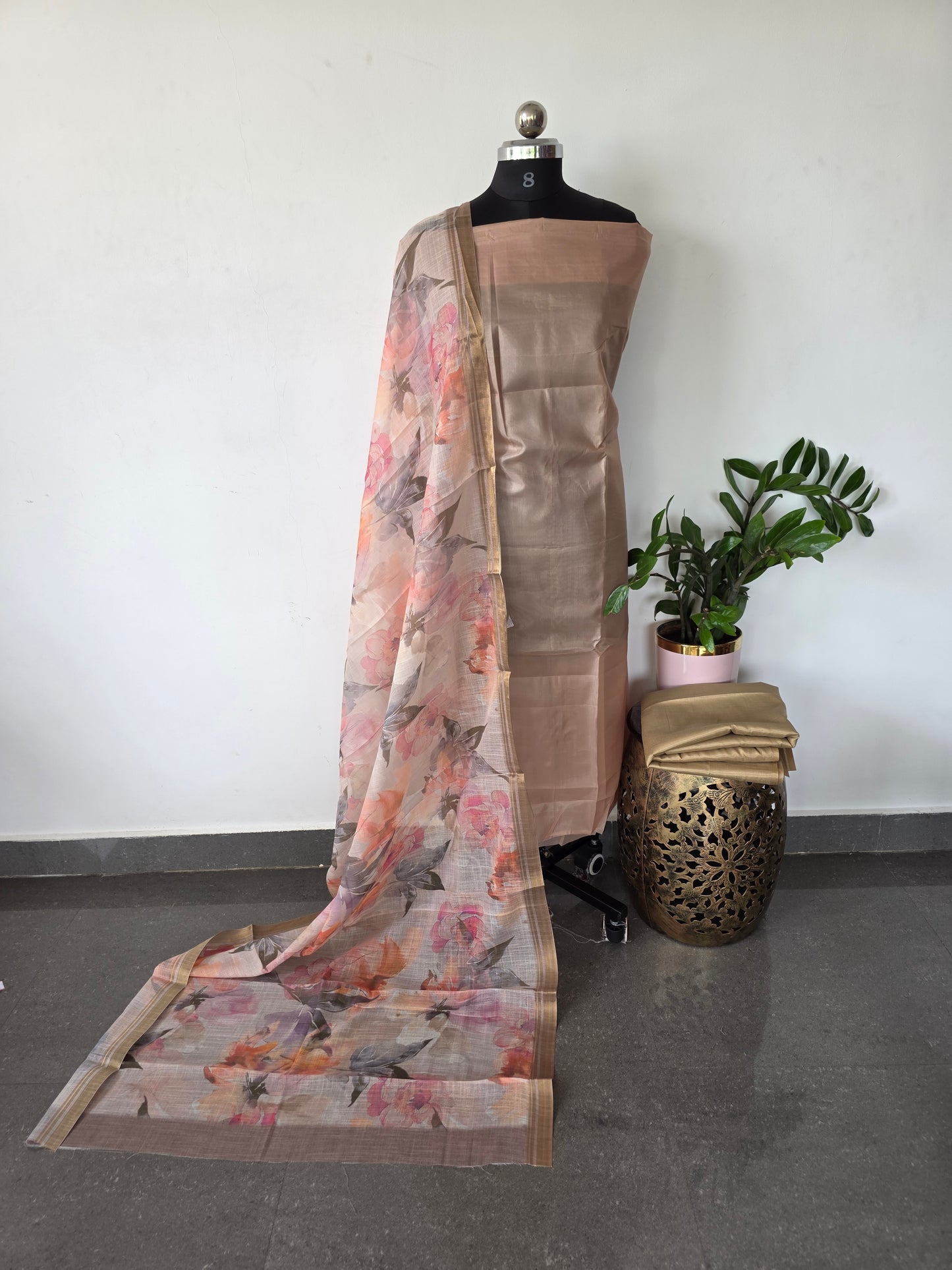 Fancy tussar silk set - CLA446