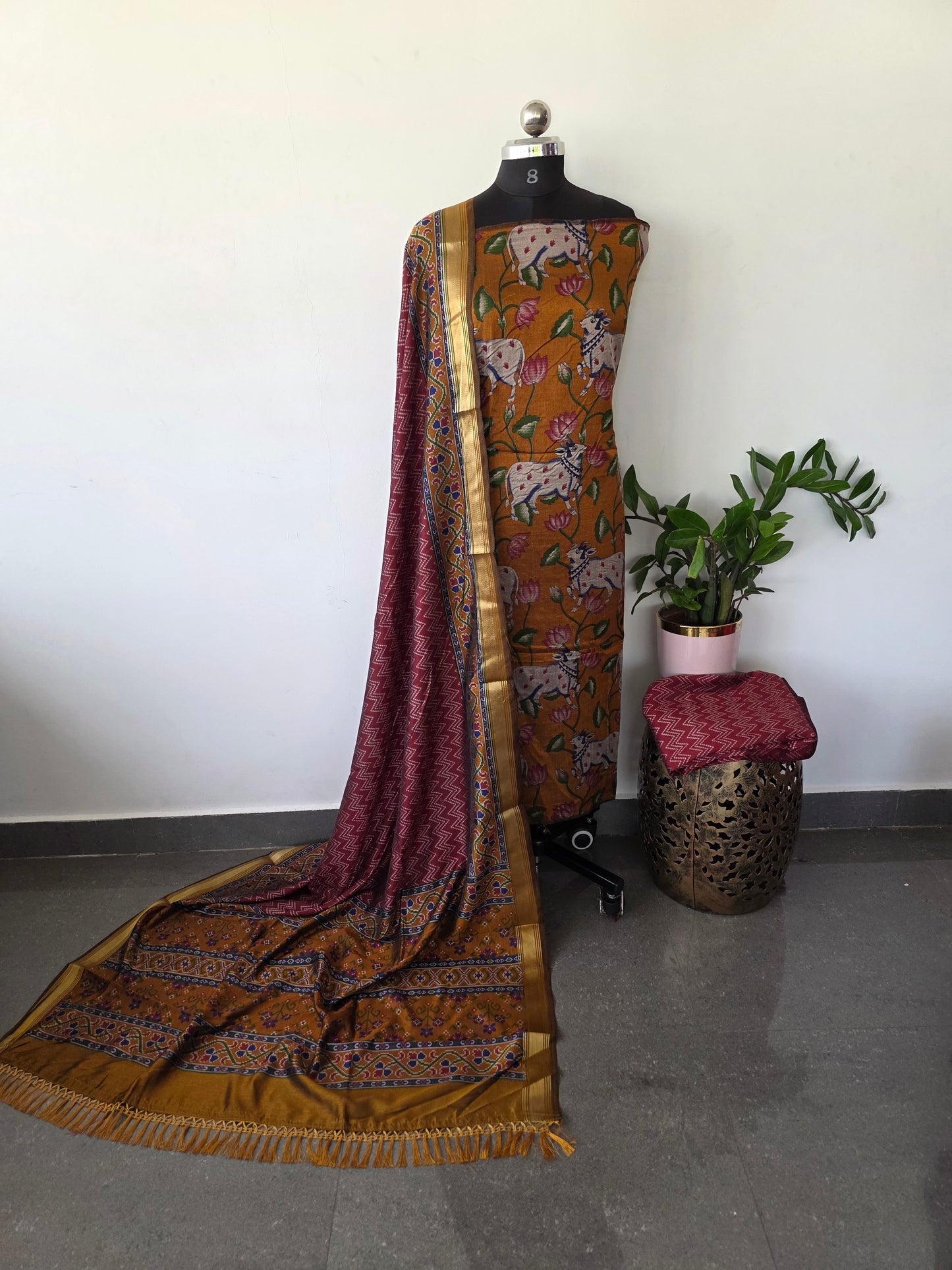 Premium semi Patola silk set - PK80