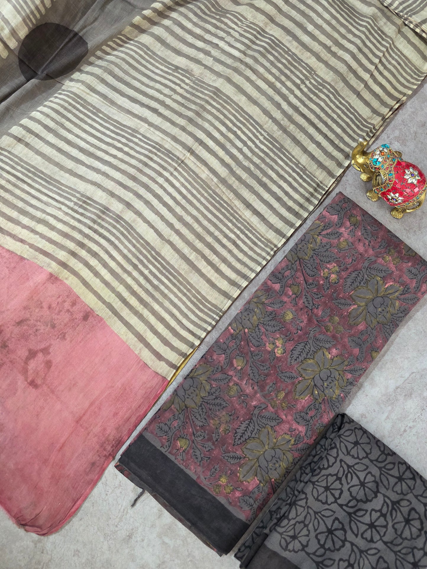 Nashpal Ajrakh Handblock Jaipuri pure cotton set - JA932