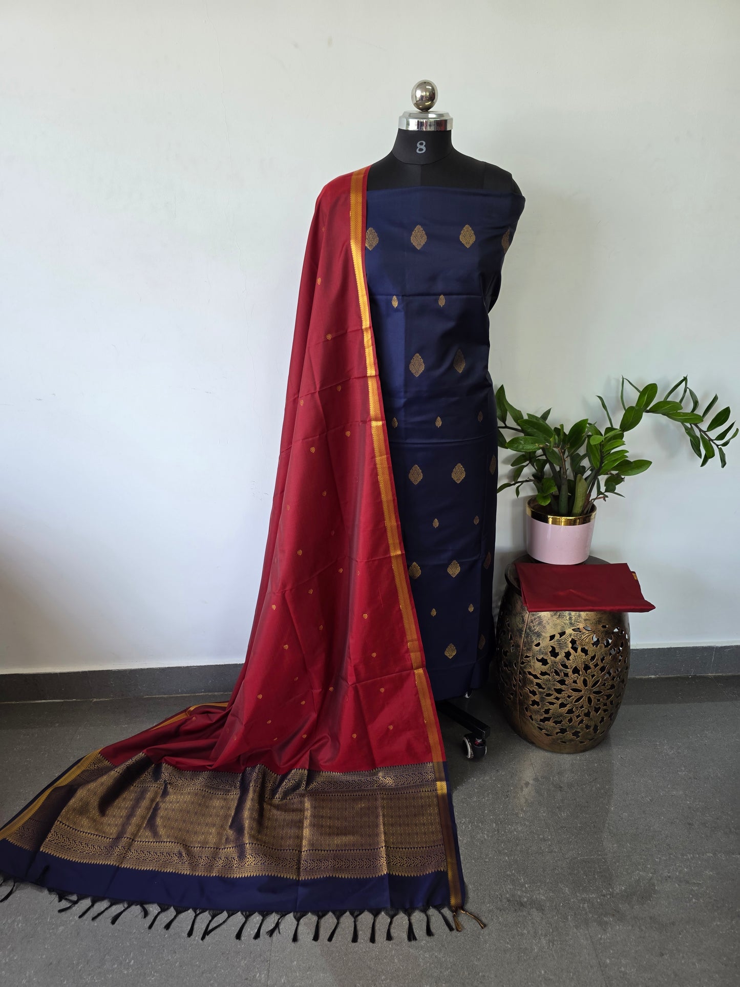 Kanchivaram semi softsilk salwar set - KS16