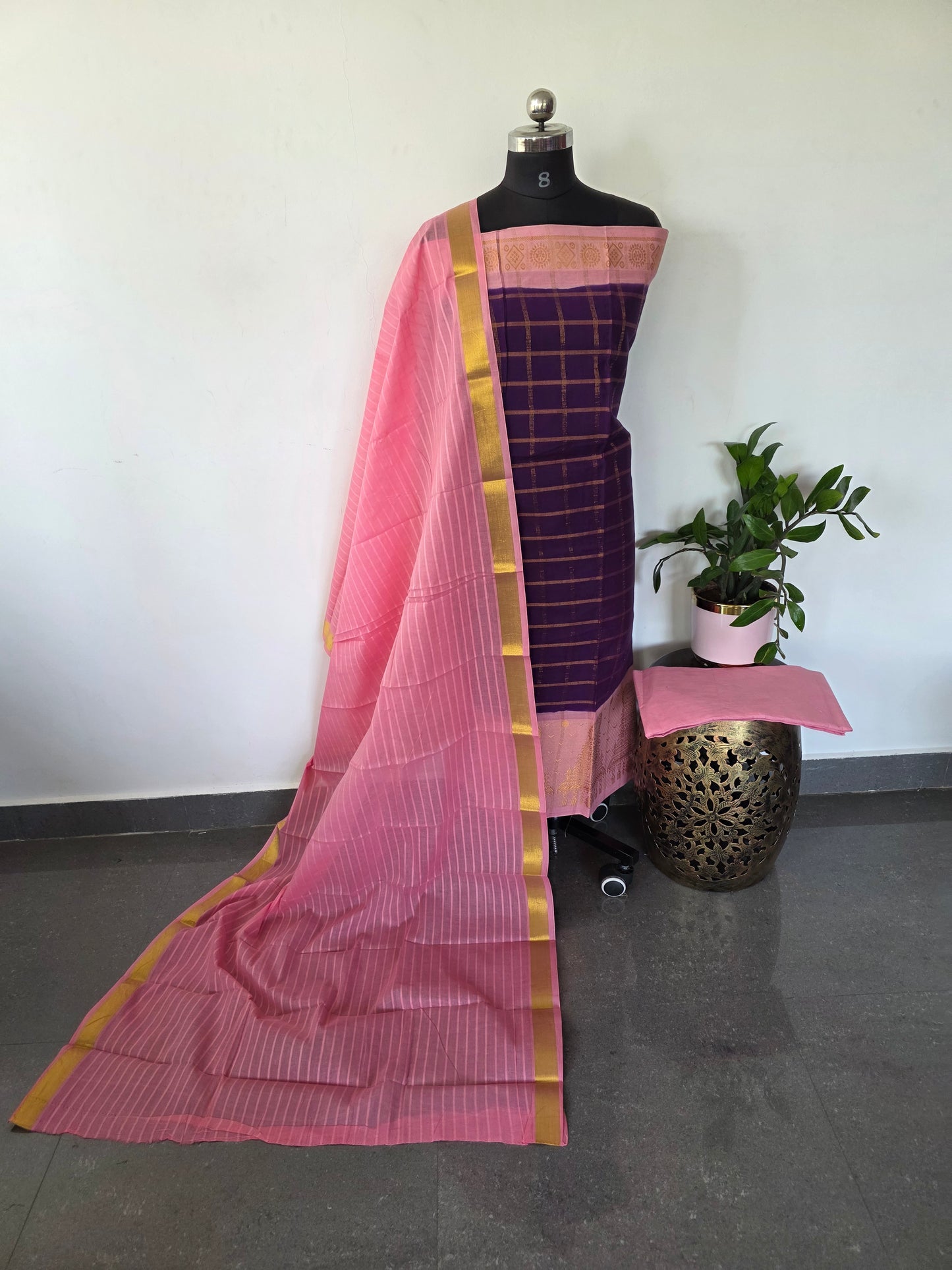 Madurai Sungudi Gopuram border salwar set - MS82