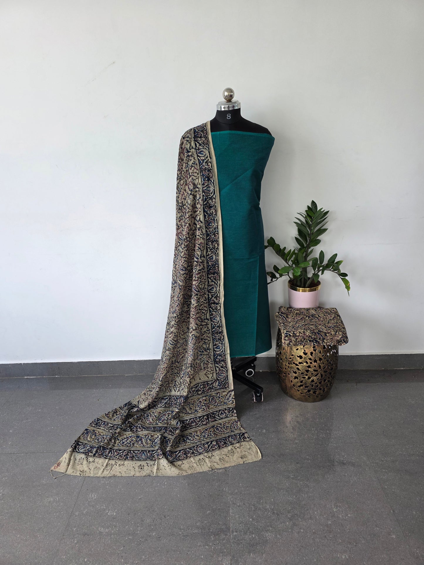 Handblock pure kalamkari cotton set  - HA4