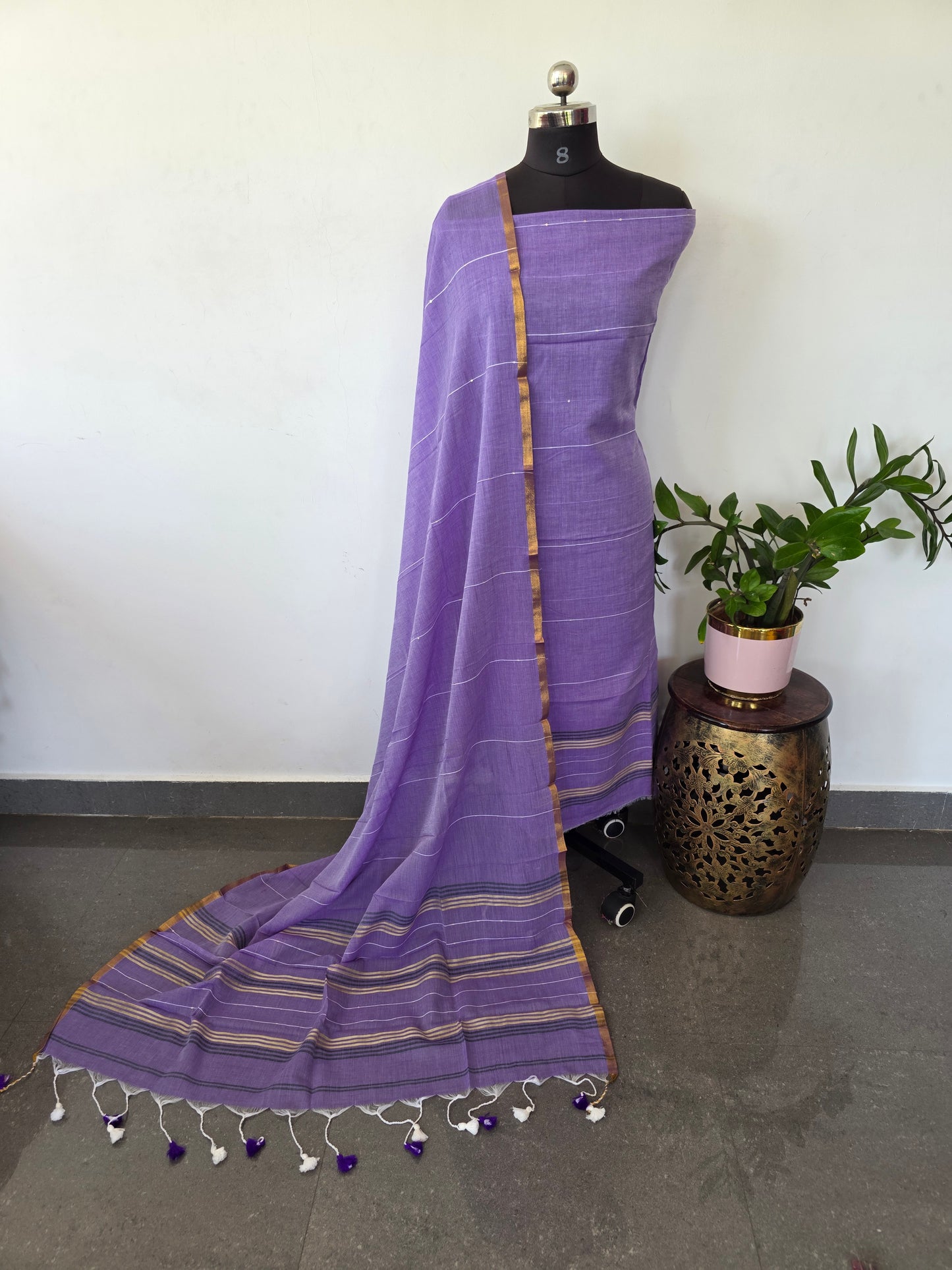Premium mul khadi sequence work set - MUL322