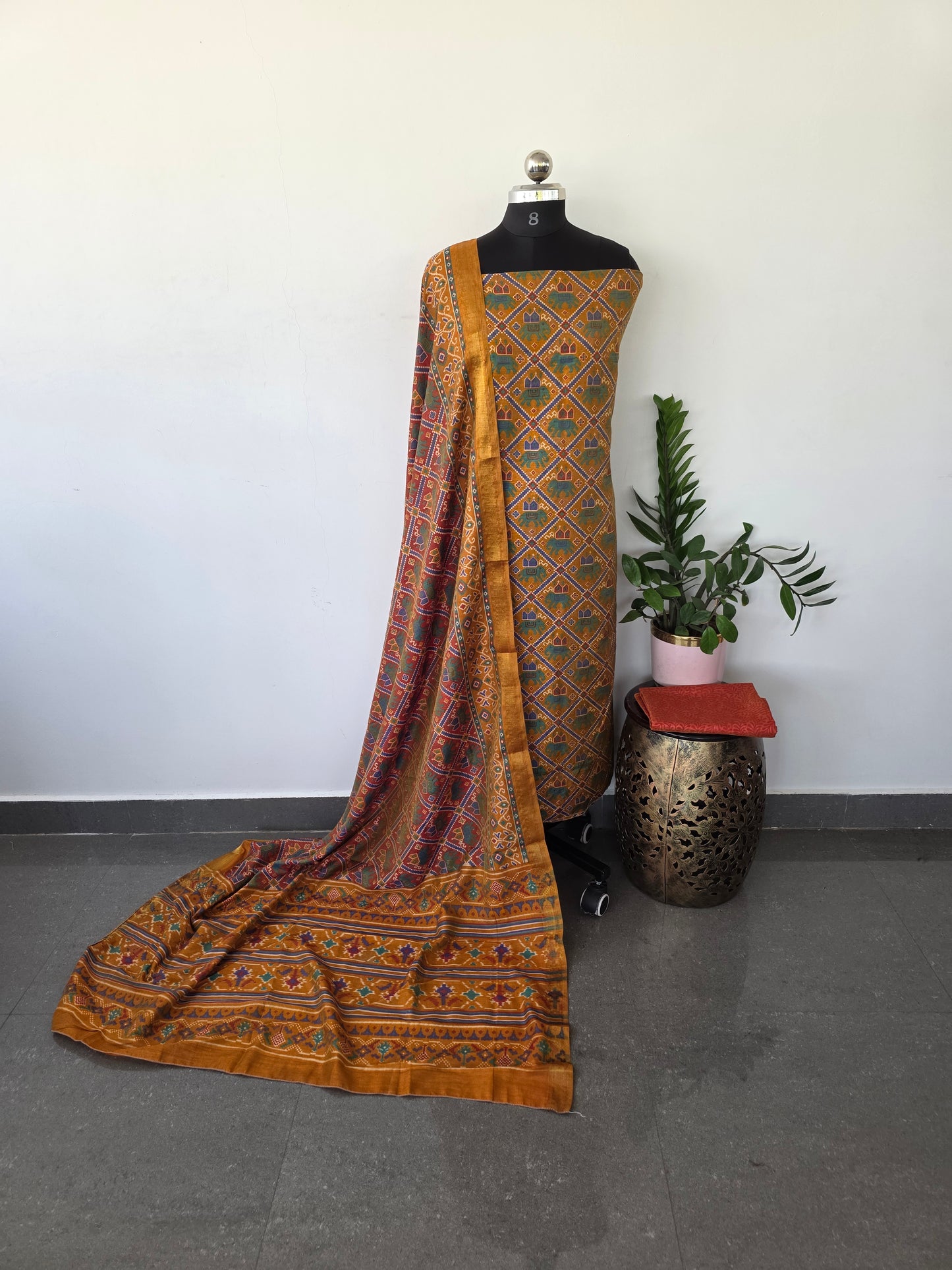 Premium semi Patola silk set - PK32