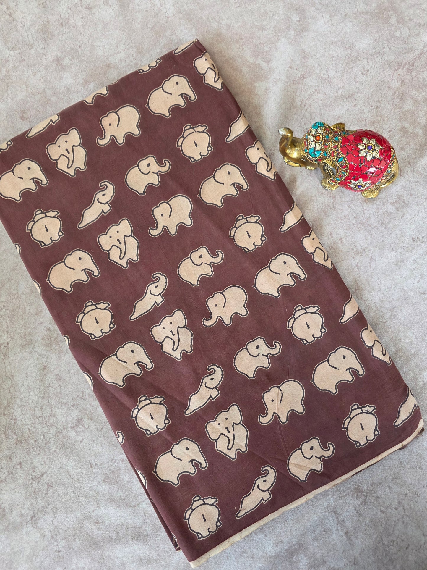 Pure kalamkari cotton running material (0.5mtr)- AK221