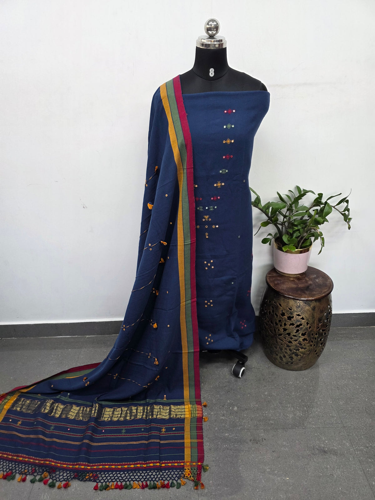Kala cotton Handloom bhujodi cotton suit -HZ300