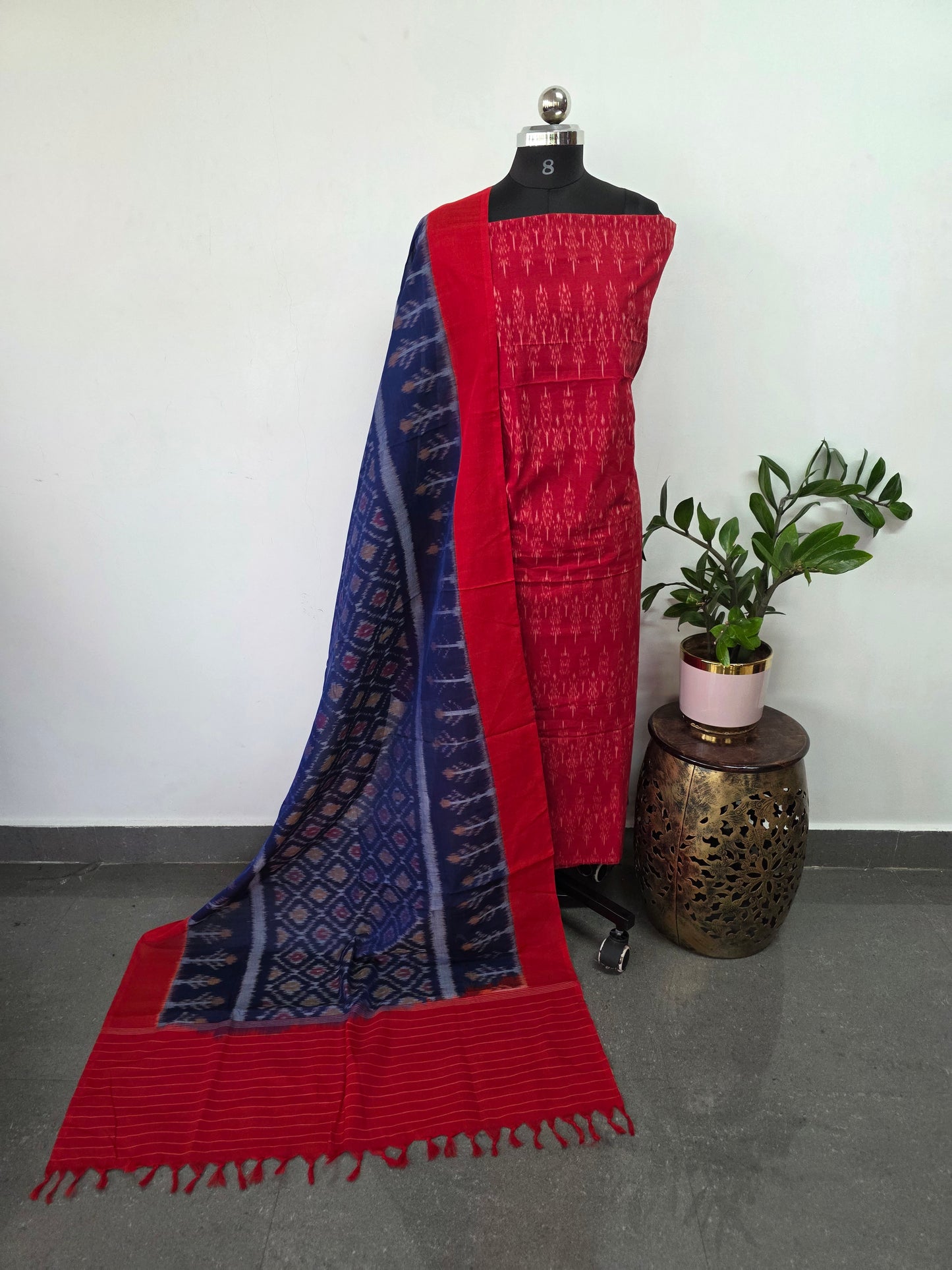 Handloom Mercerised ikkat cotton salwar set - KK185