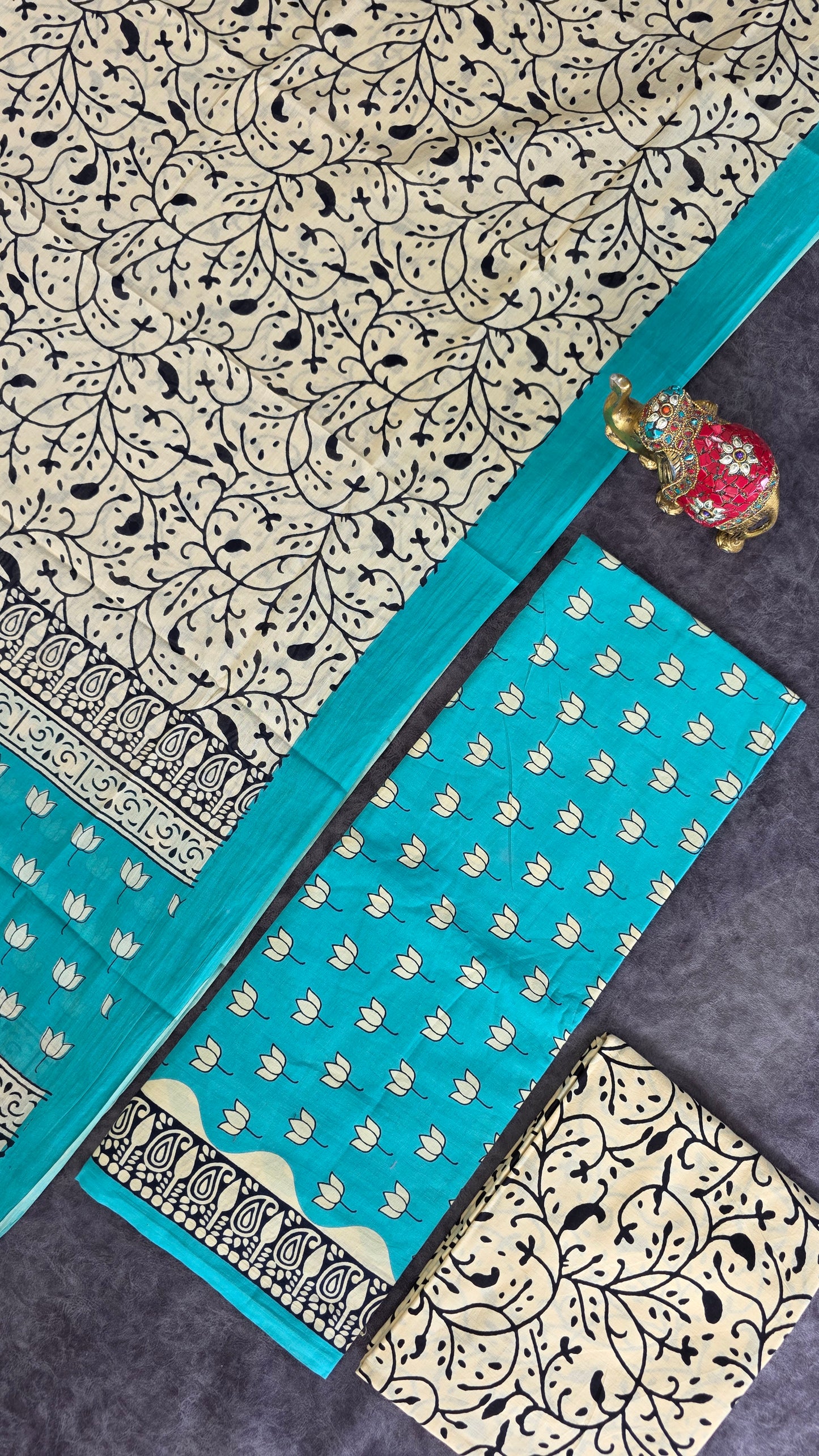 Handblock jaipuri pure cotton set -JA916