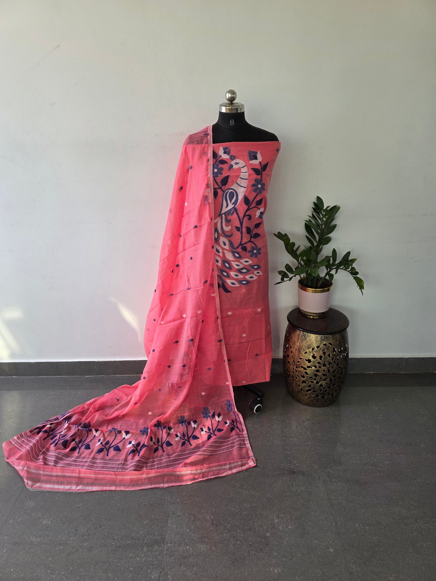 Premium Jamdhani silk cotton set- JS2