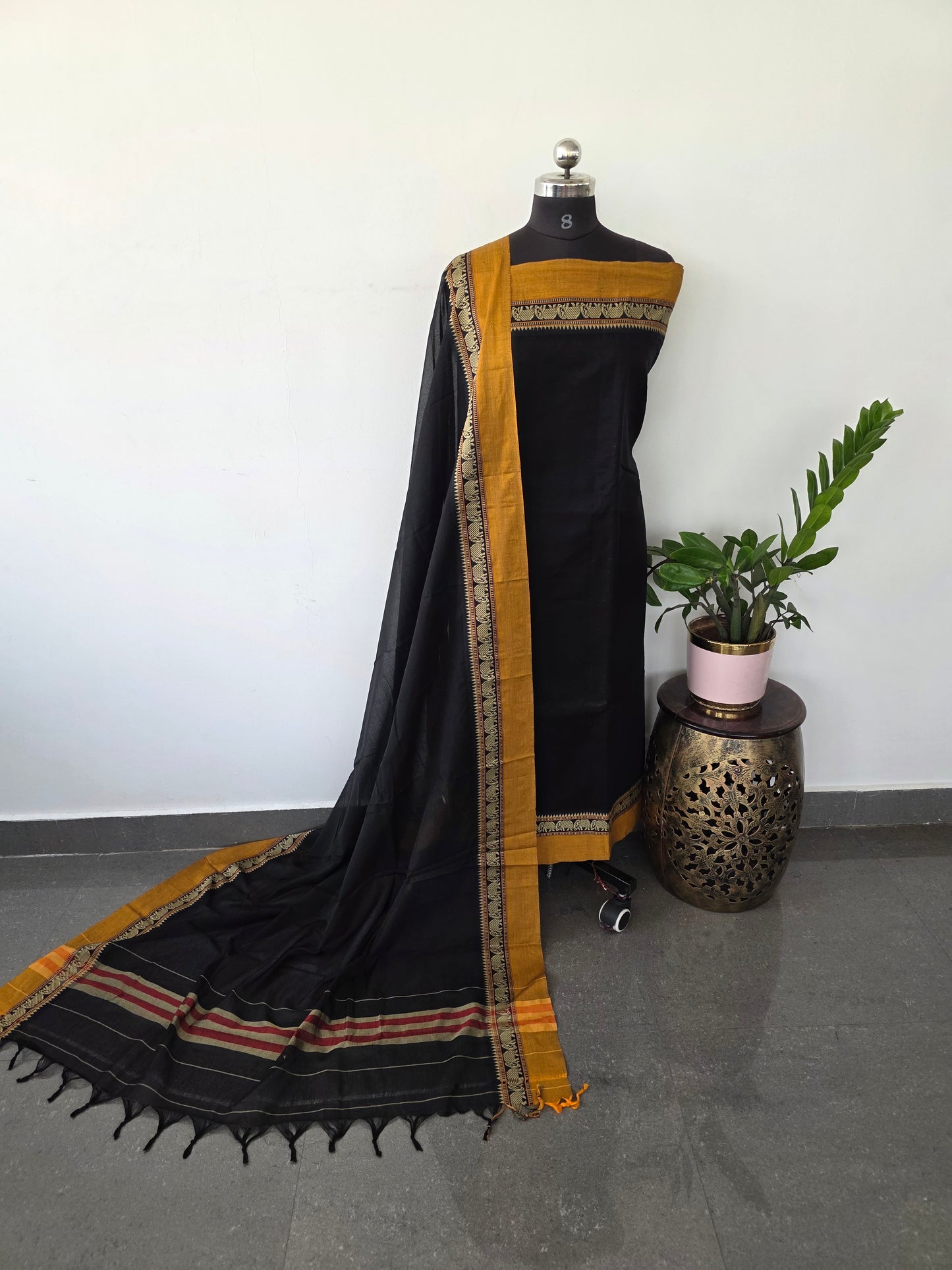 Premium narayanapet salwar set with elephant border (4.5 meters)- NA55