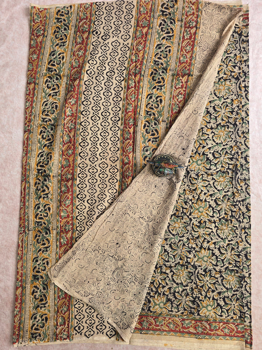 Handblock pure kalamkari cotton saree - HZ7