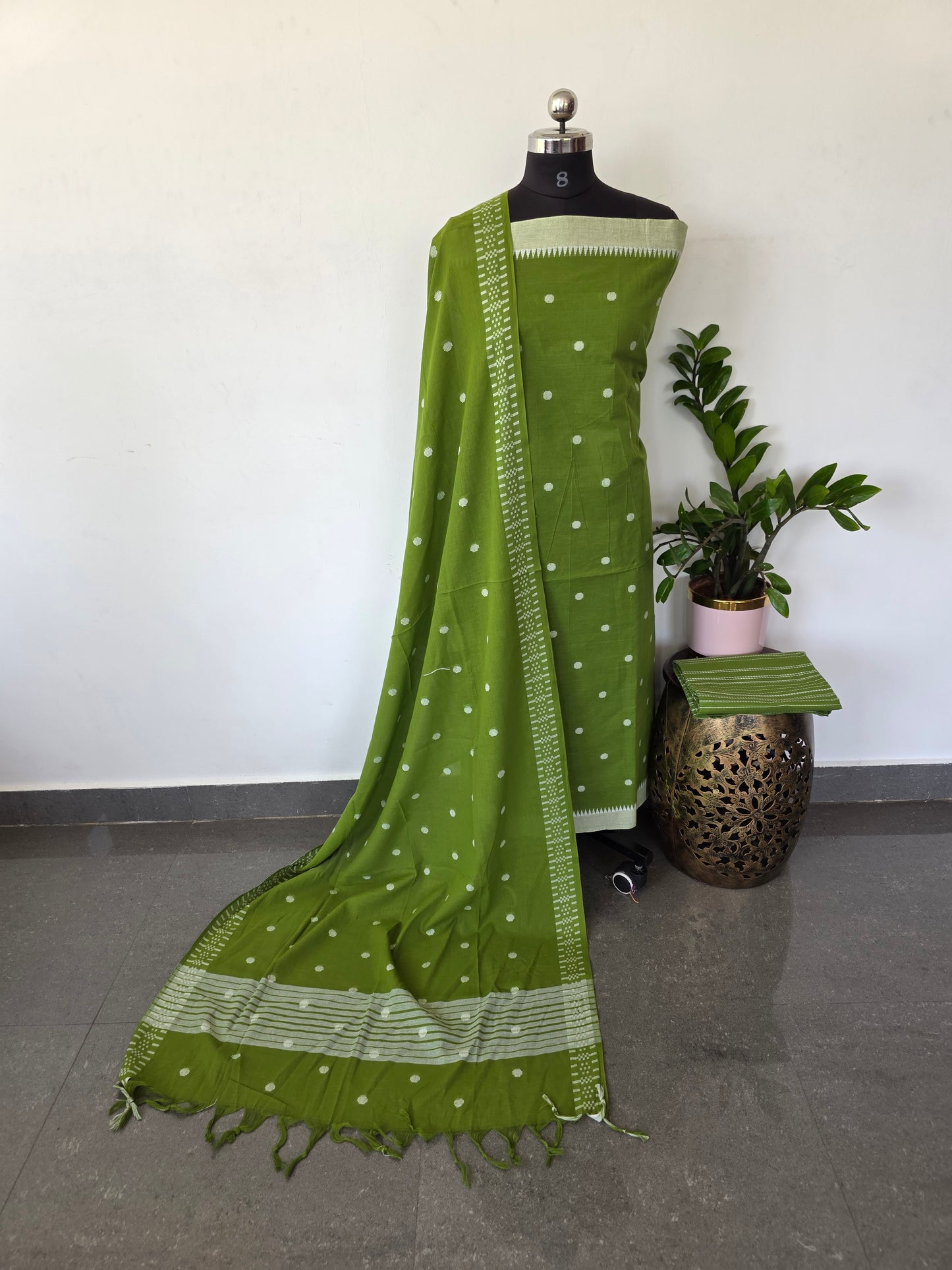 Pure jacquard butta south cotton set -HJ55