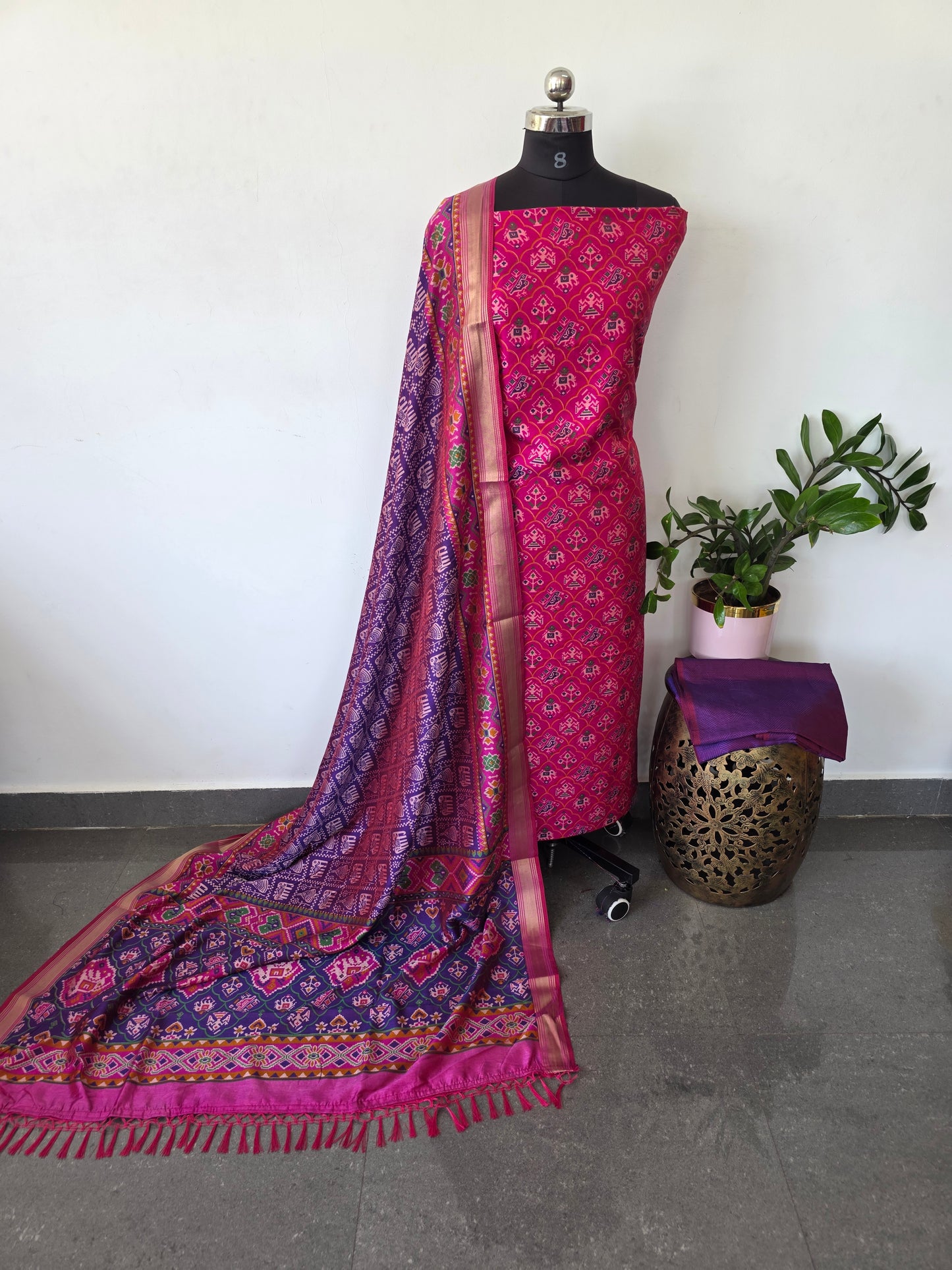 Premium semi Patola silk set - PK104