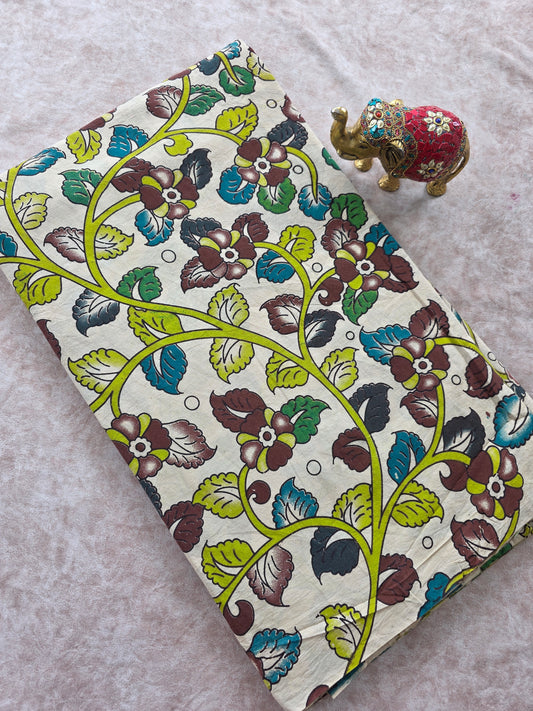 Pure kalamkari cotton running material (1 meter)- KM37