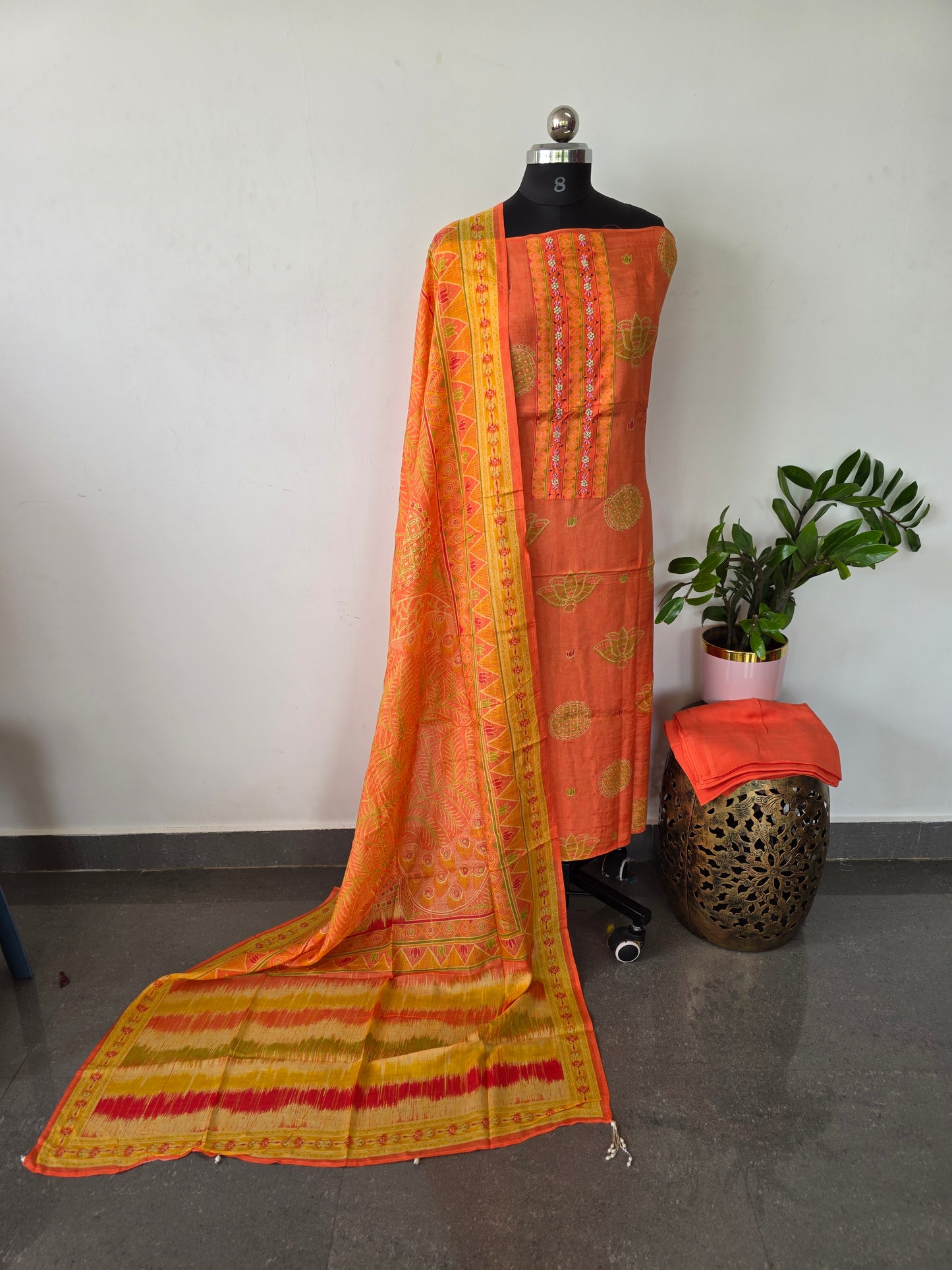 Partywear modal silk set - CLA356