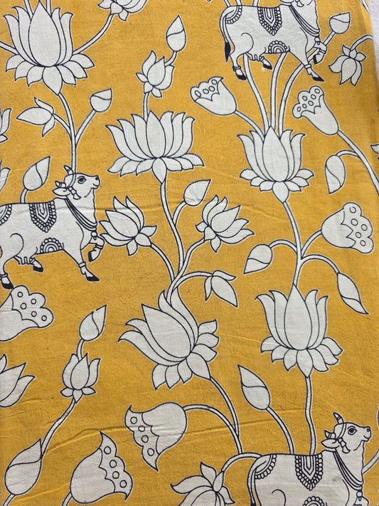 Pure kalamkari cotton running material (1 meter)- KM34