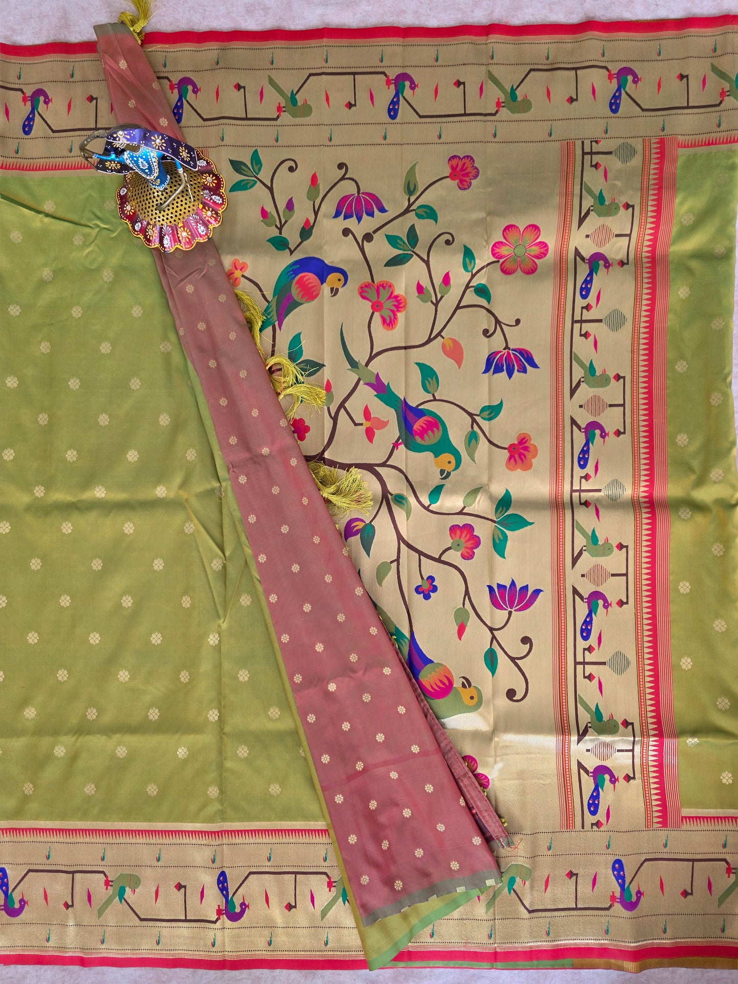 Premium soft silk paithani saree - 9