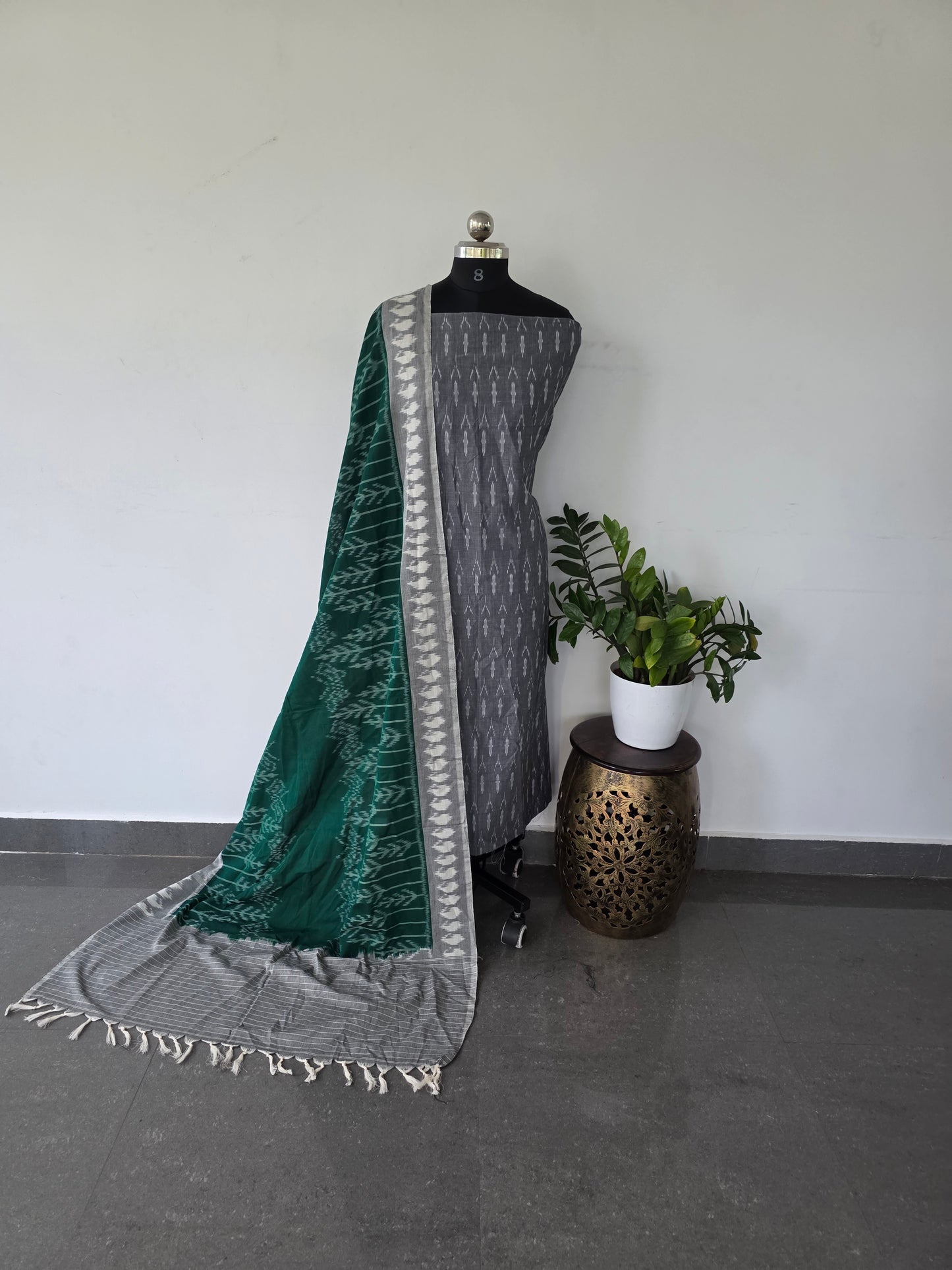 mercerised ikkat cotton top double ikkat cotton shawl - MI6