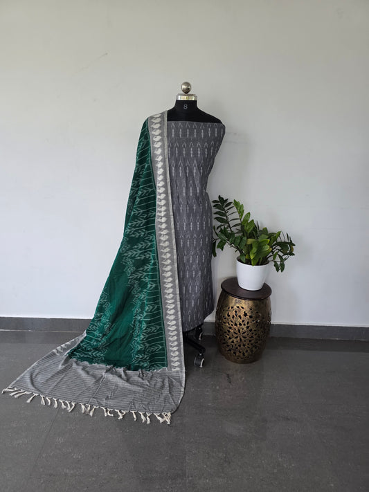 mercerised ikkat cotton top double ikkat cotton shawl - MI6