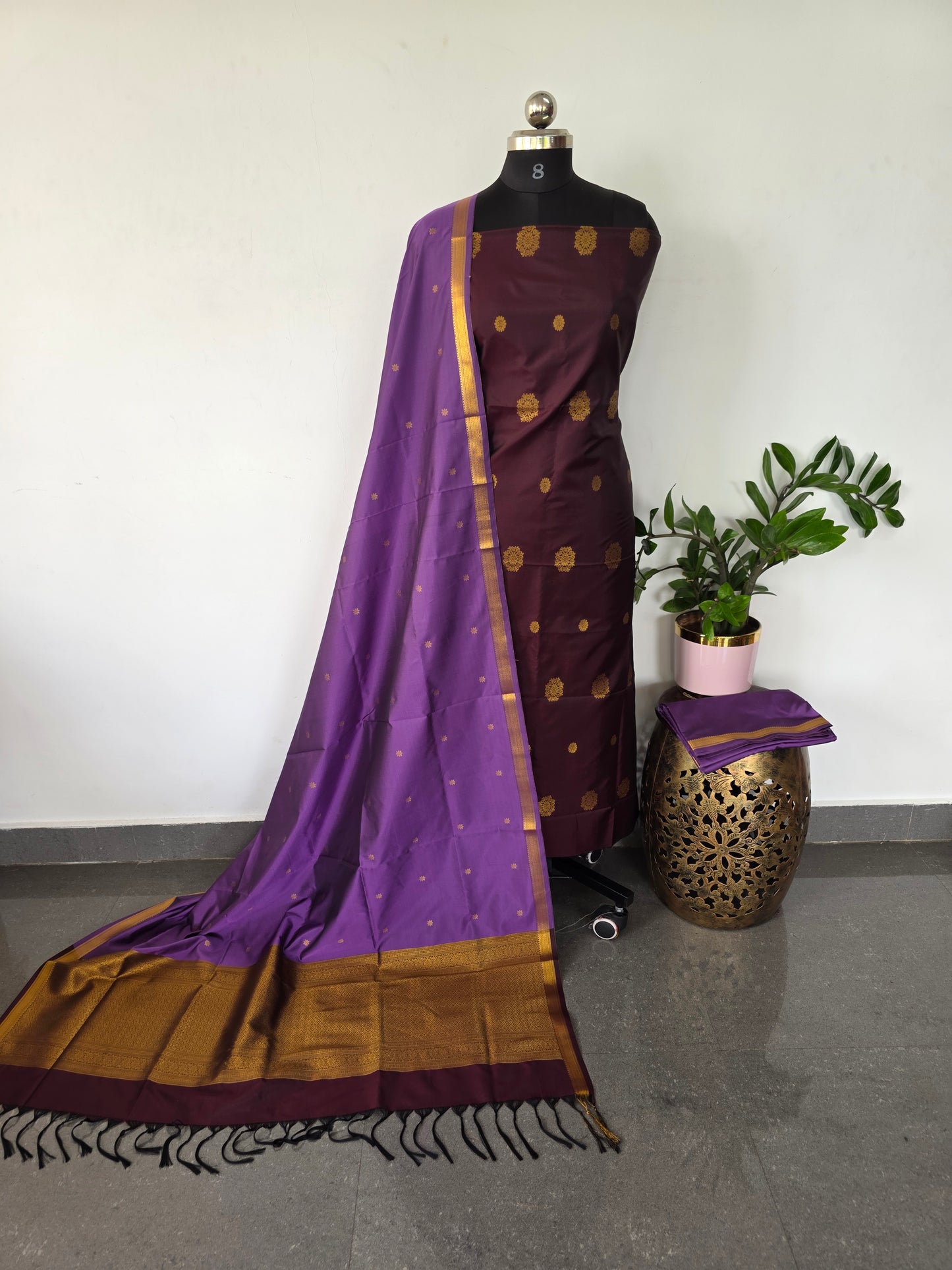Kanchivaram semi softsilk salwar set - KS5