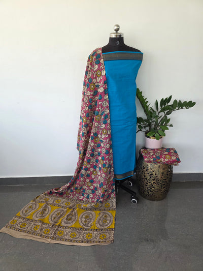 Fusion mangalagiri cotton with kalamkari salwar set - AK44