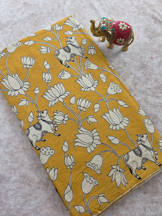 Pure kalamkari cotton running material (1 meter)- KM34