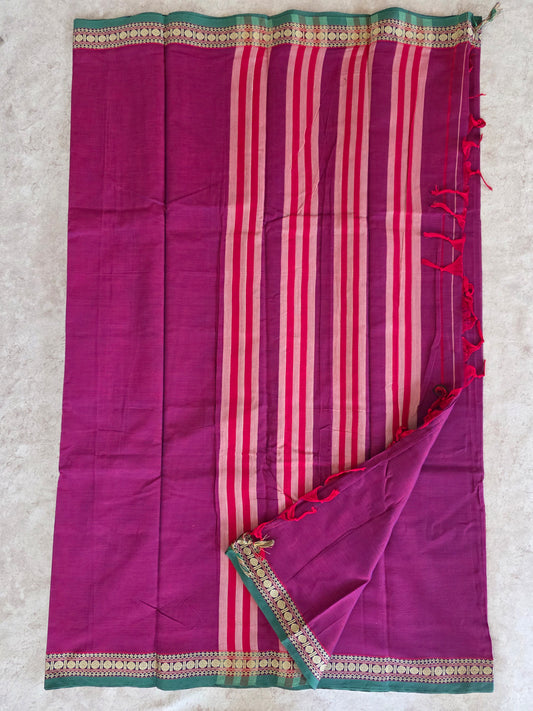 Mercerised checked narayanapet with saree - NA220