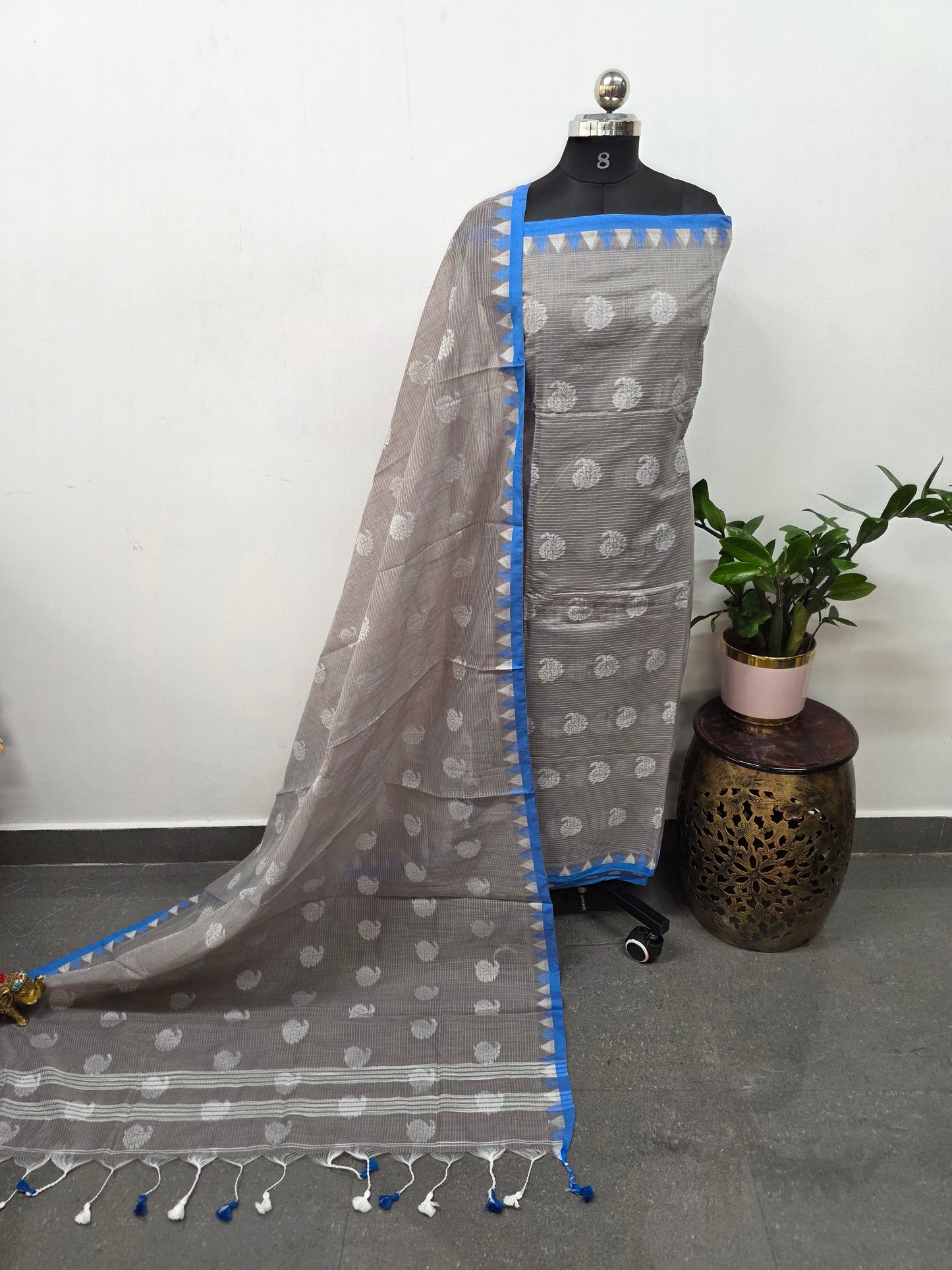 Premium Silk cotton jamdhani set - AV307