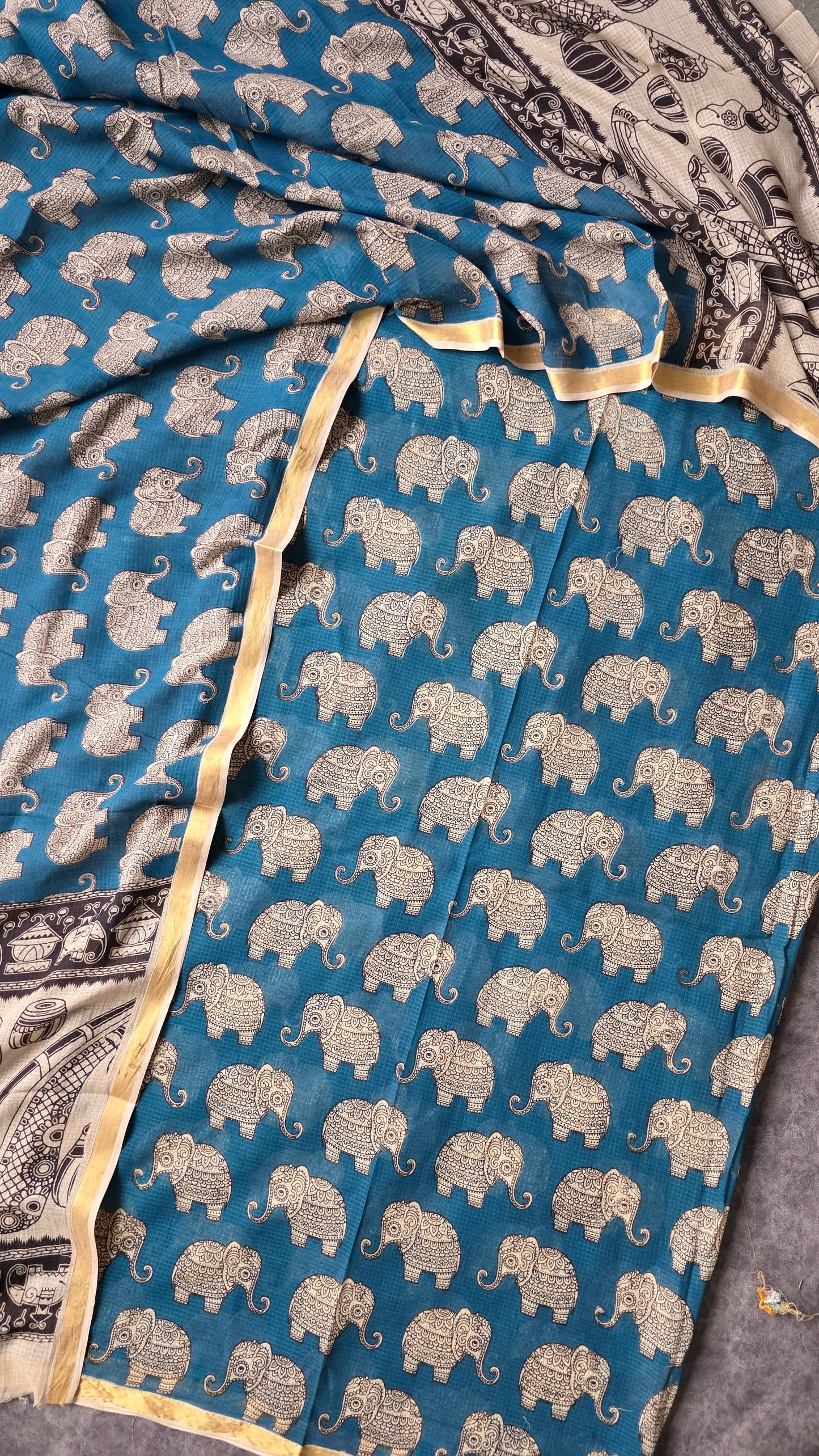 Handcrafted Kota kalamkari set (2 pc set )-AK312