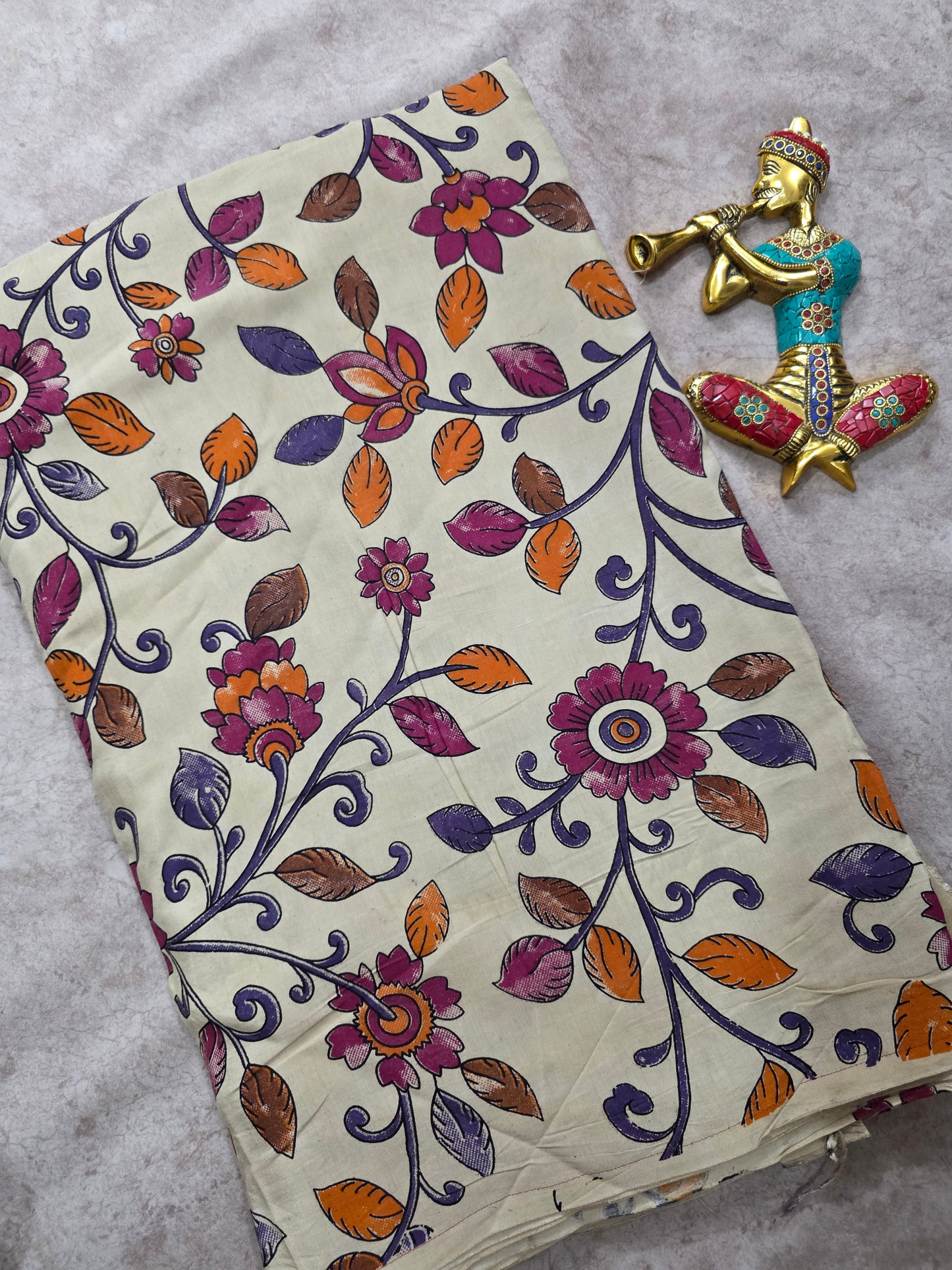 Pure chennuri silk kalamkari running material (0.5 meter)- RV282