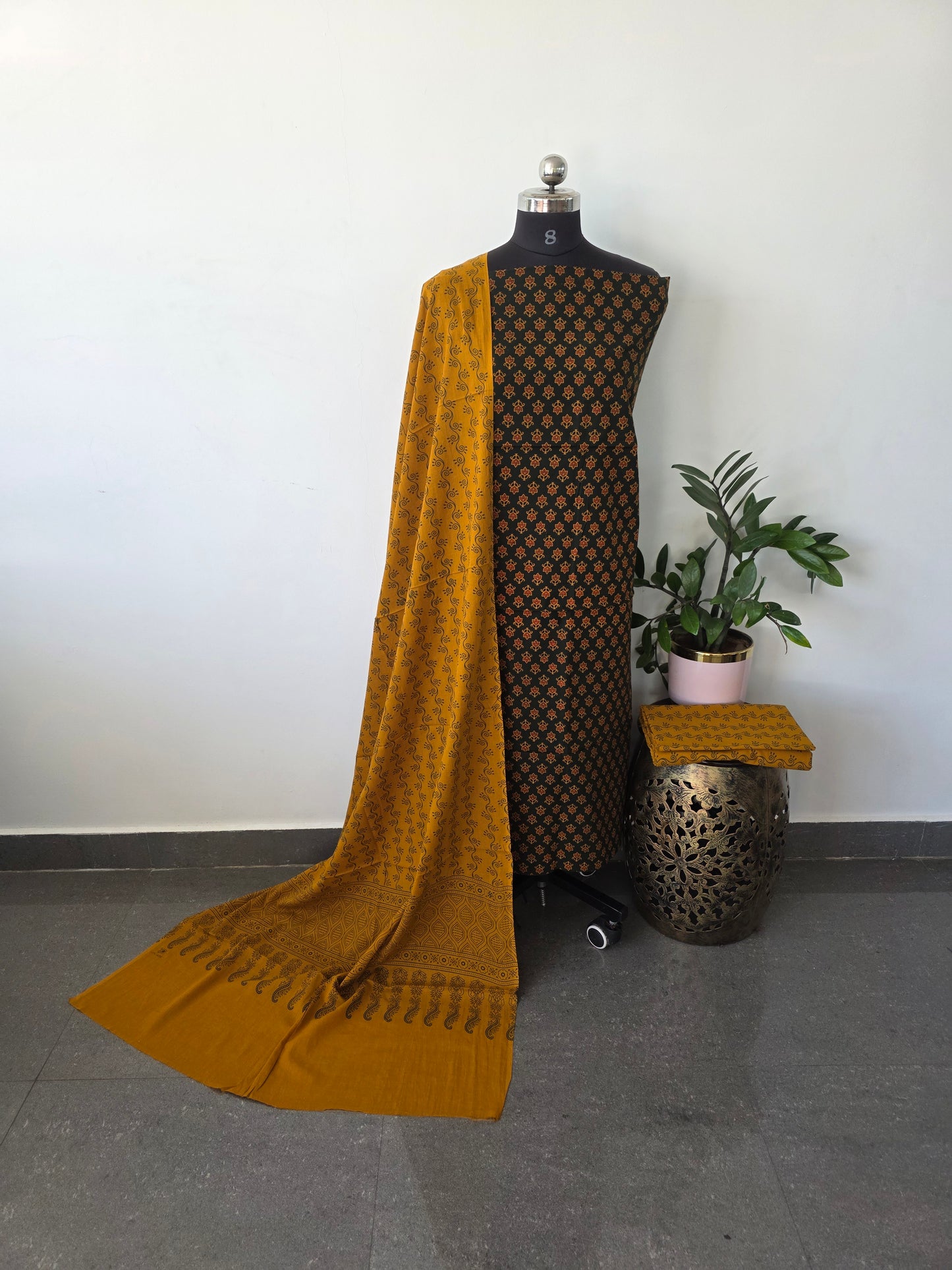 Heavy ajrakh cotton set - Gu3