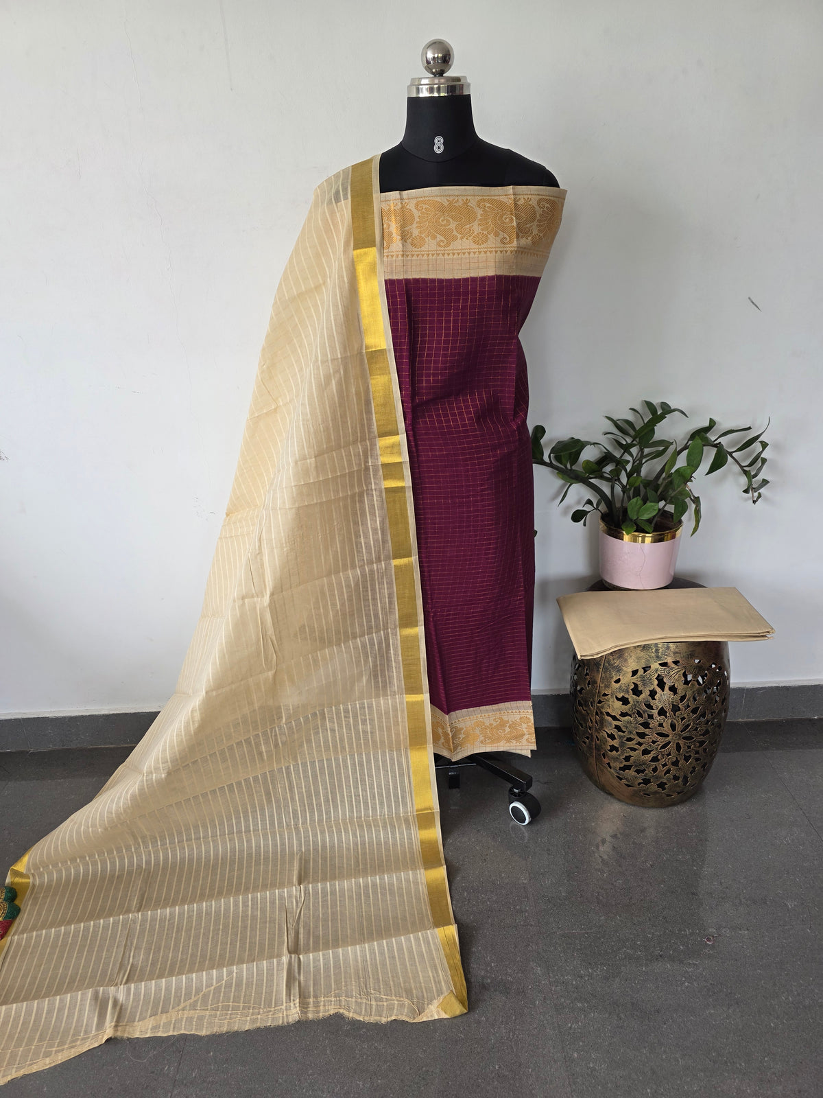 Madurai sungudi zari kattam salwar set -MS127