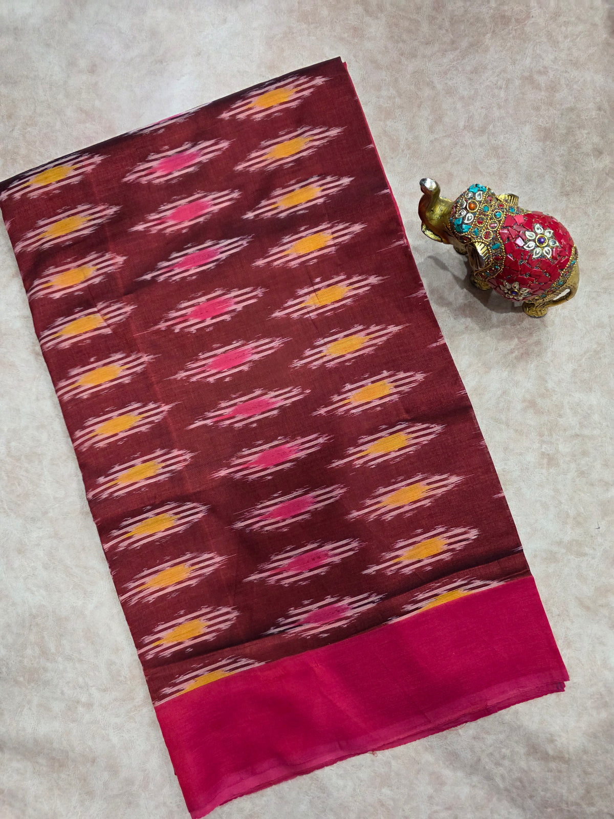 Mercerised warp ikkat saree - WW276