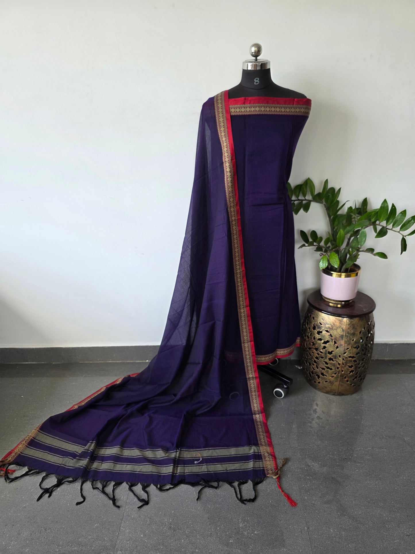 Mercerised narayanapet salwar set (4.5 meters)(voilet)- NA339