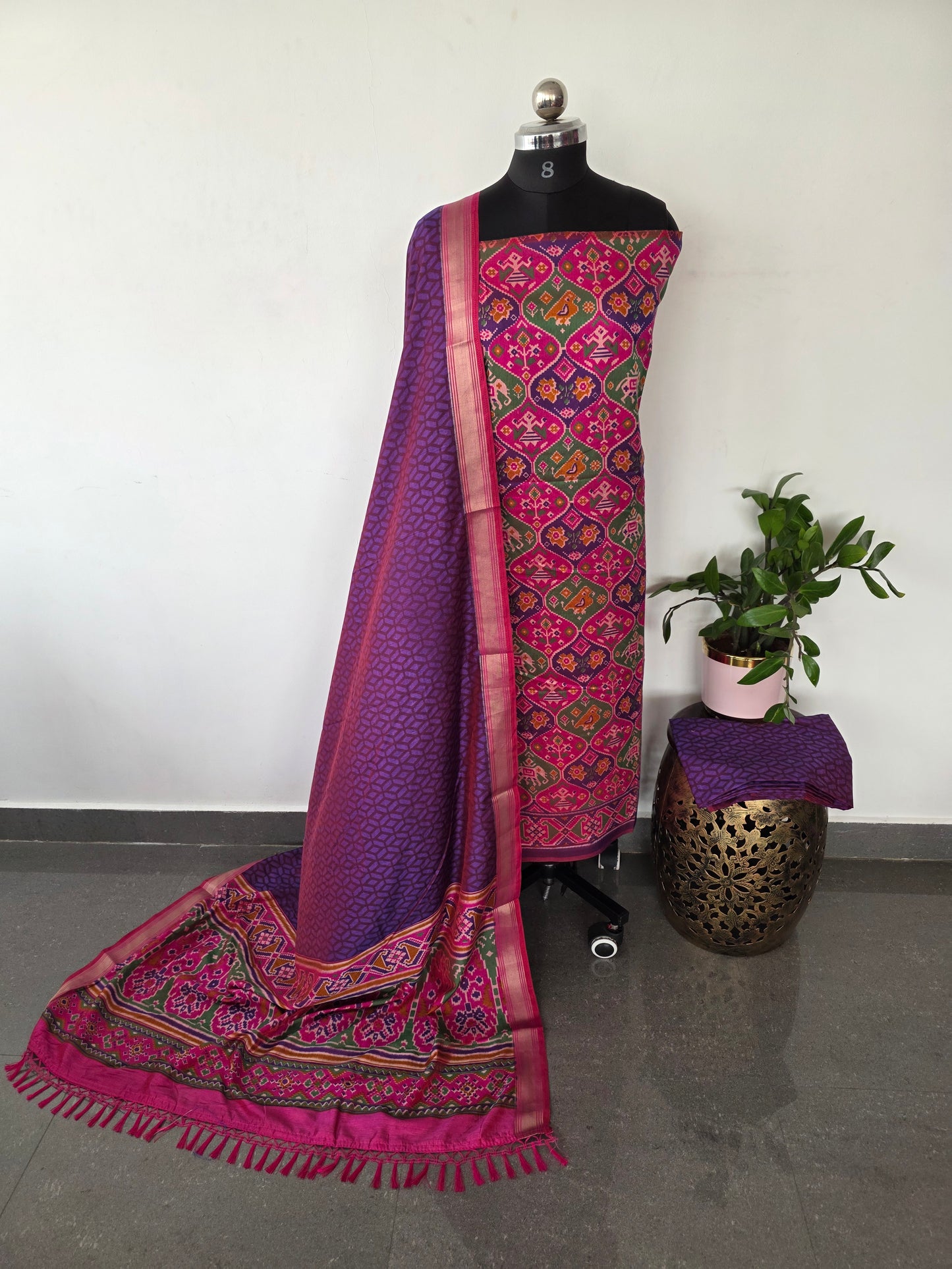 Premium semi Patola silk set - PK39