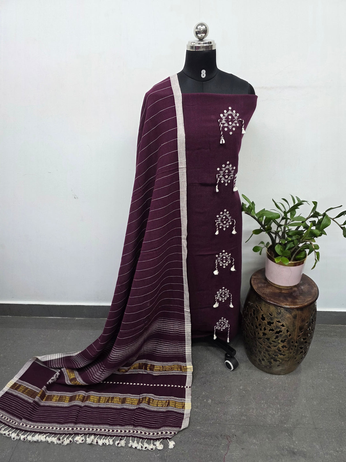 Kala cotton Handloom bhujodi cotton suit -HZ297