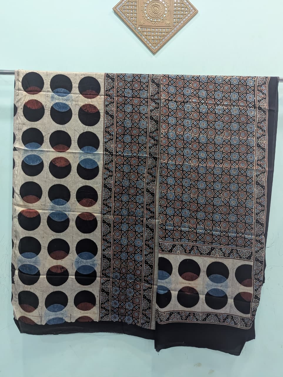 Handcrafted ajrakh modal silk set - HZ181
