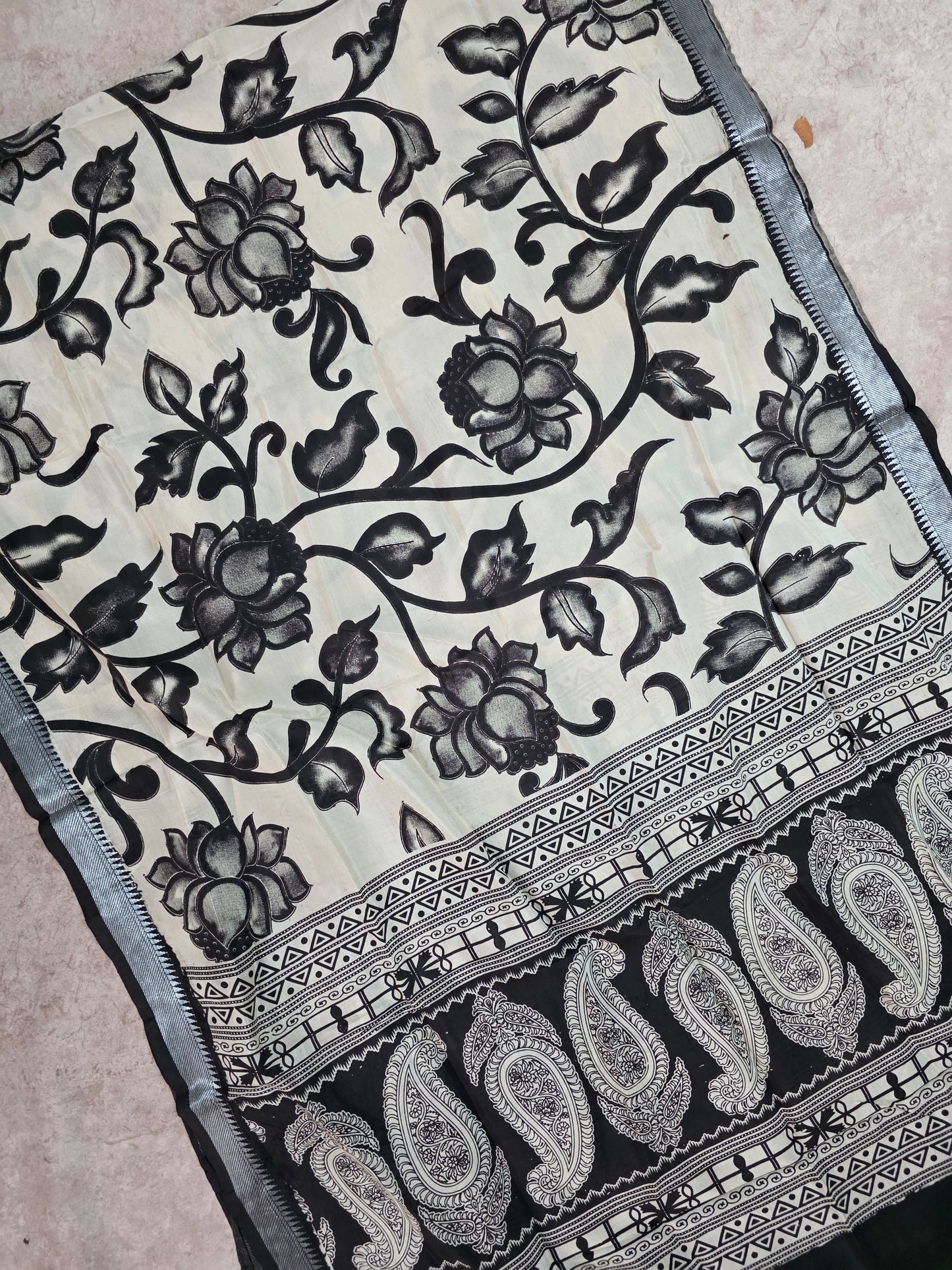 Pure chennuri kalamkari silk duppatta - KAA11