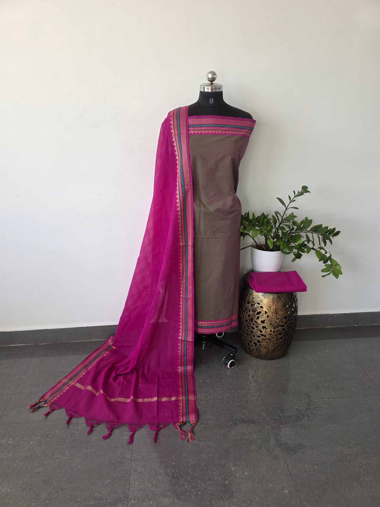 Pure cotton set with mangalagiri border - PM2