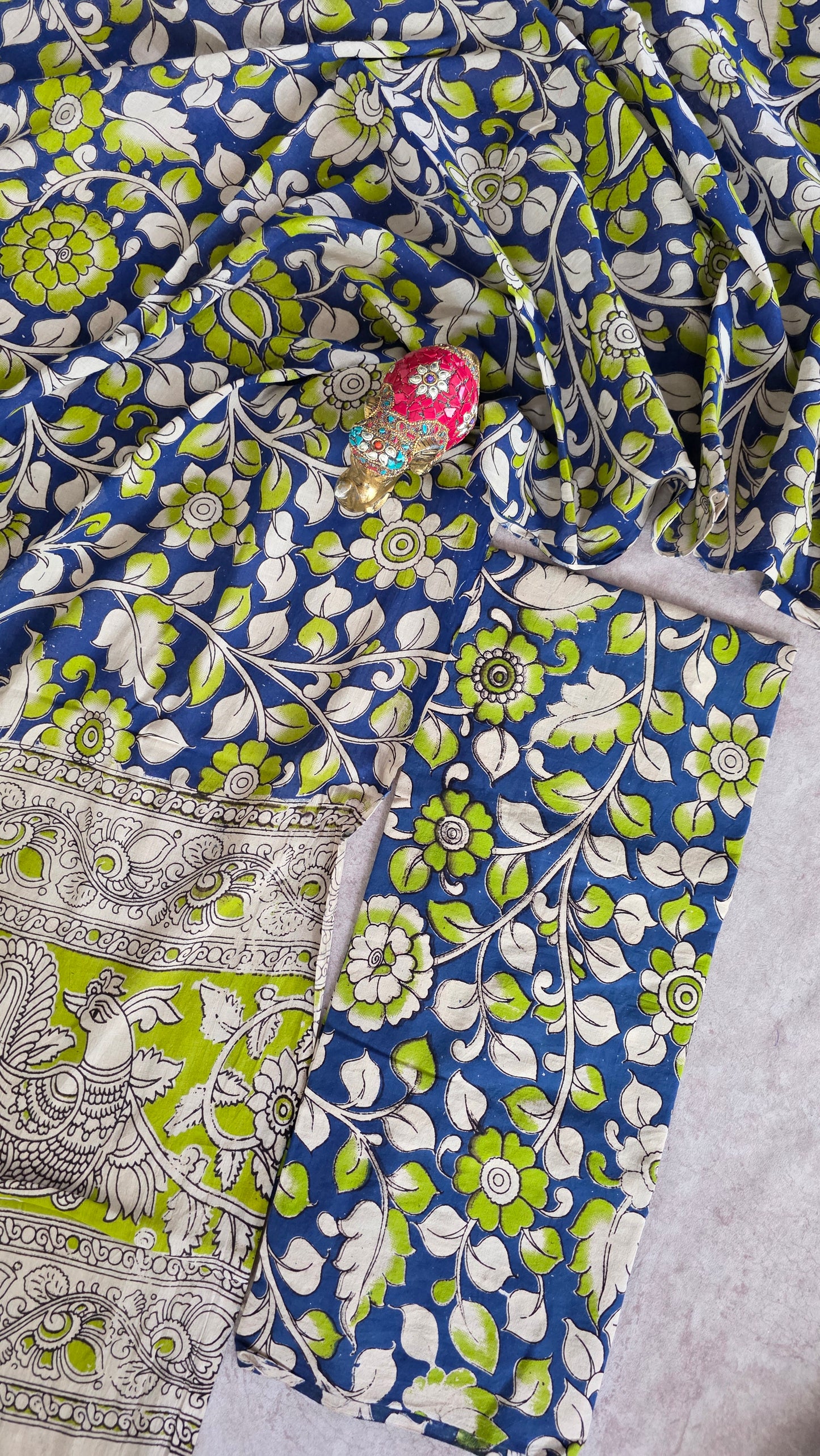 Authentic pure kalamkari cotton set ( 2 pc set )- AK269
