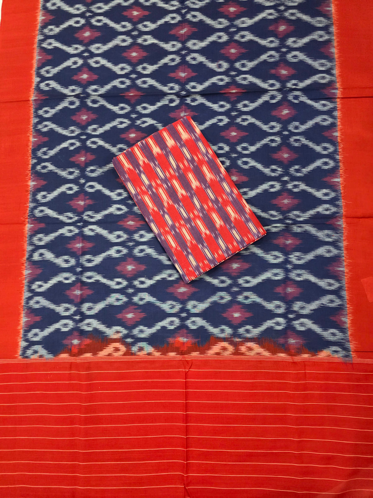 Ikkat cotton with Handloom Mercerised ikkat duppatta - WW800