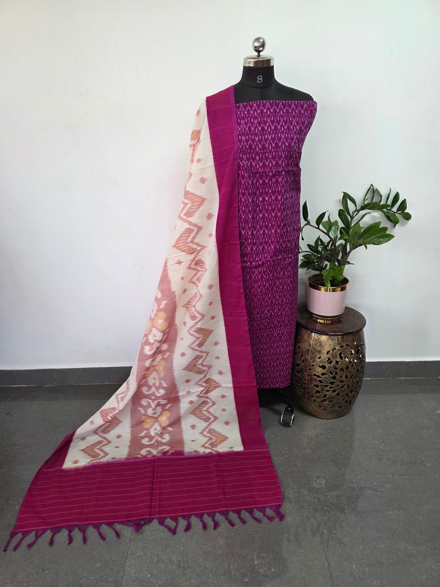 Handloom Mercerised ikkat cotton salwar set - KK184