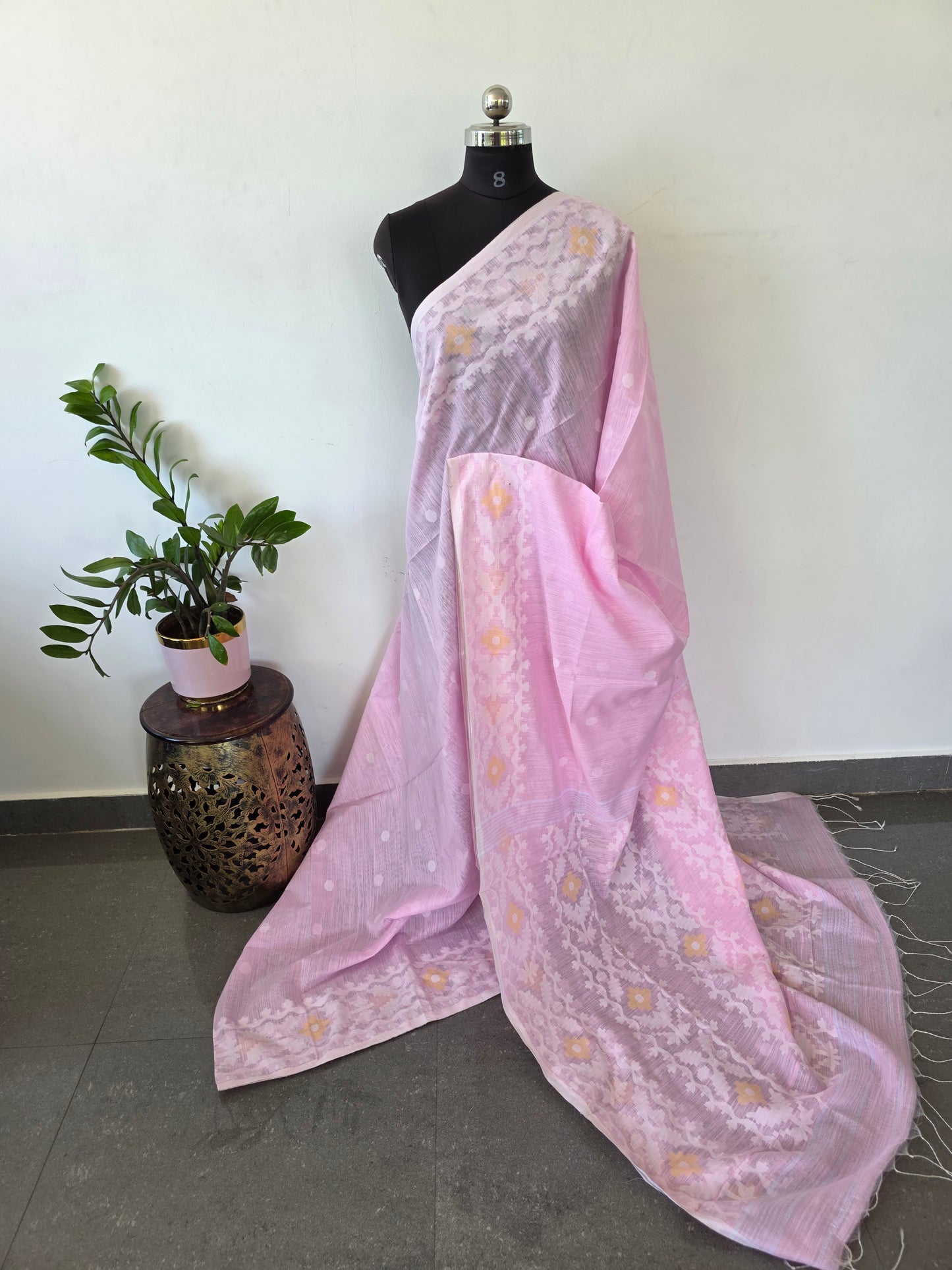 Silk cotton jamdhani saree - BB187