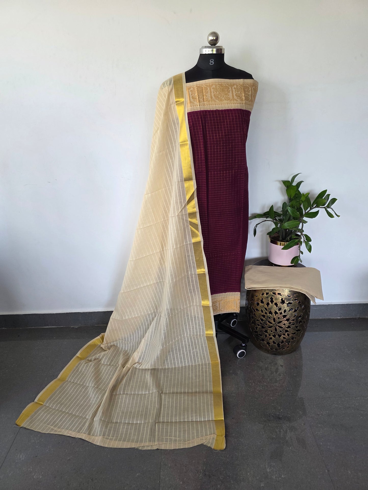 Madurai sungudi zari kattam salwar set -MS68