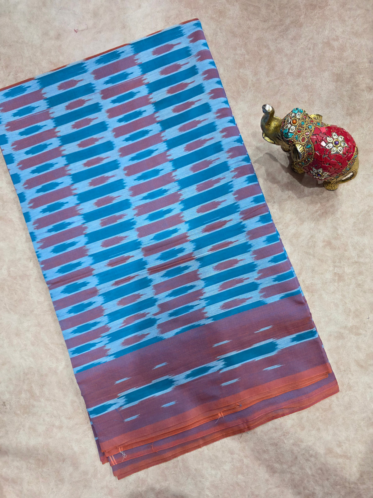 Mercerised warp ikkat saree - WW278