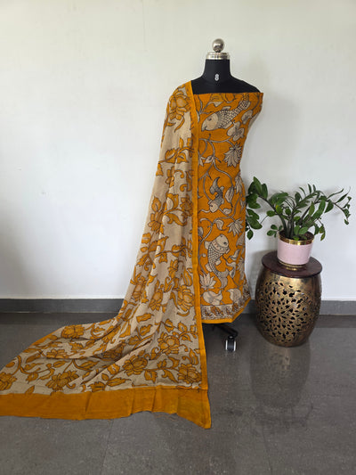 Handcrafted Kota kalamkari set (2 pc set )-AK477