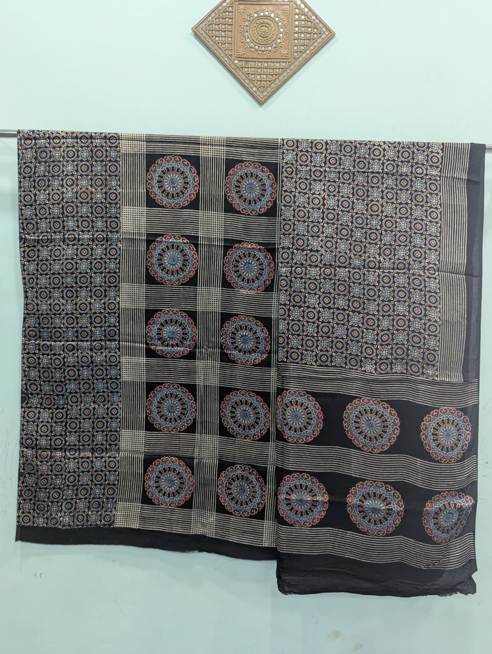 Handcrafted ajrakh modal silk set - HZ186