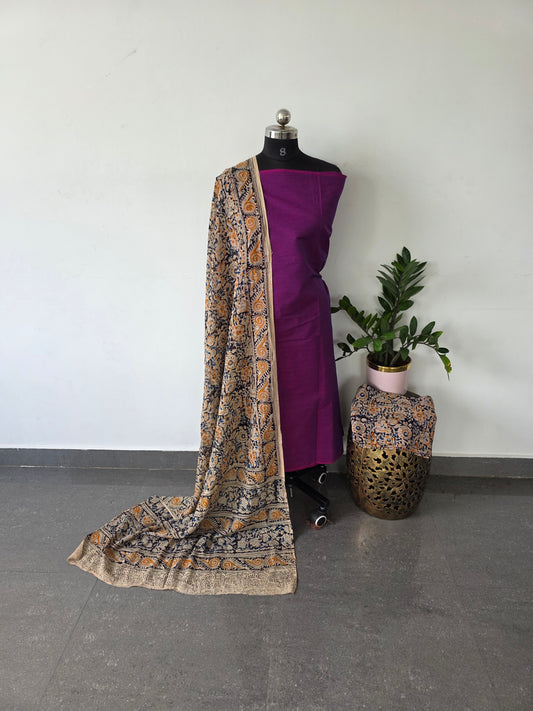 Handblock pure kalamkari cotton set  - HA5