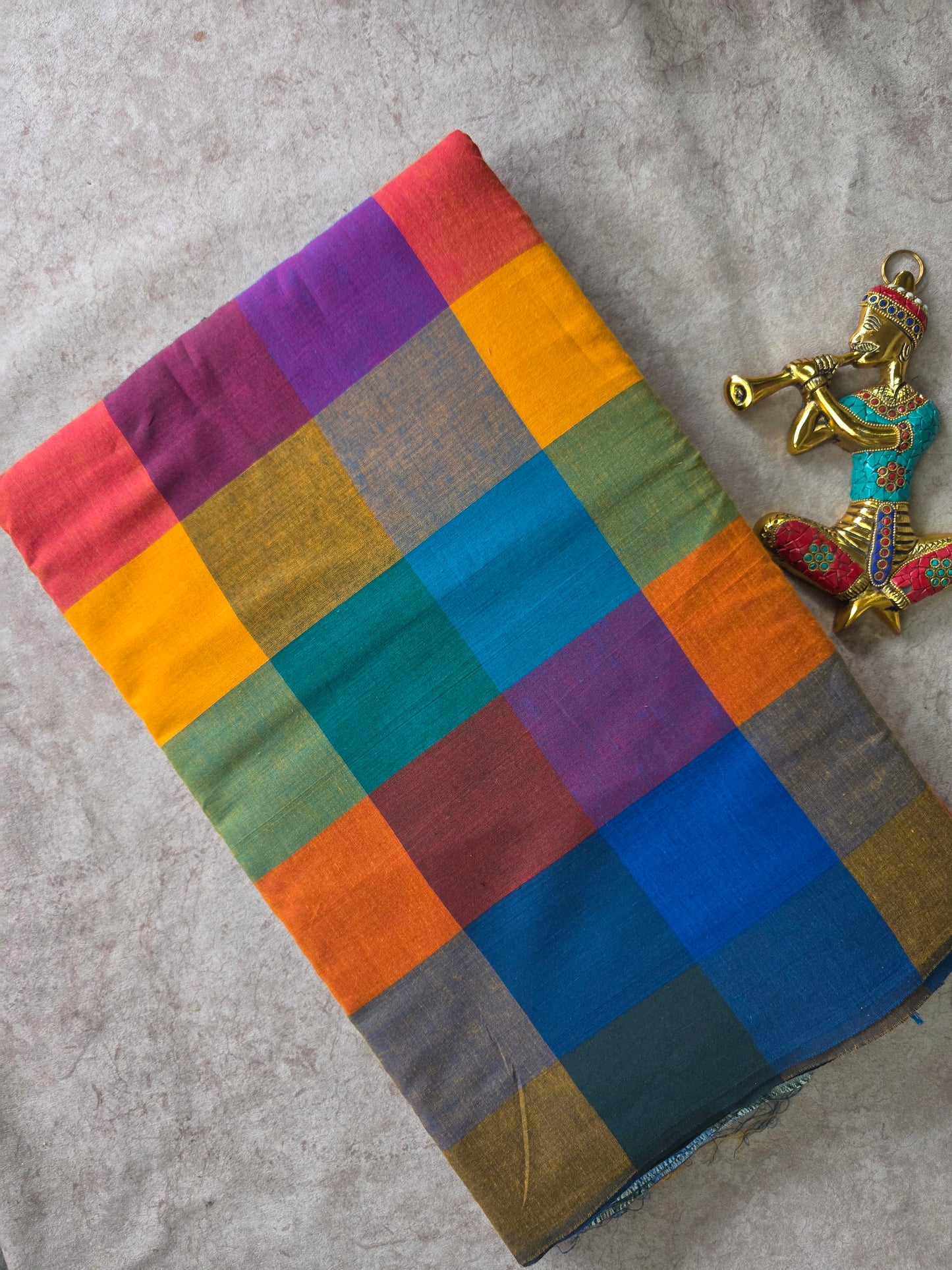 Madras kattam prewashed running material ( 0.5 mtrs ) (4 inches*4 inches) - MD71