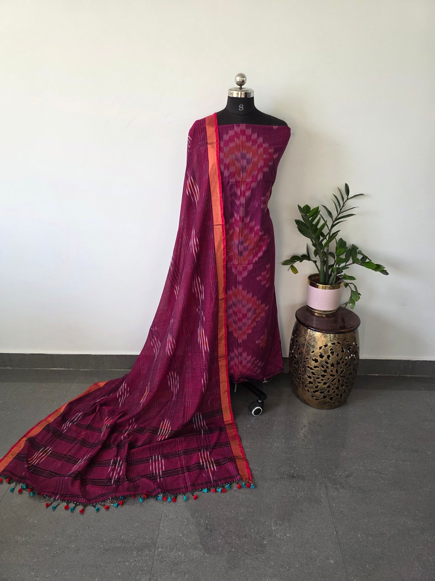 Premium khadi pochampally salwar set - KPS4